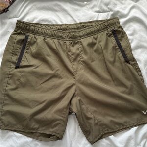 RVCA Men's Olive Athletic Shorts